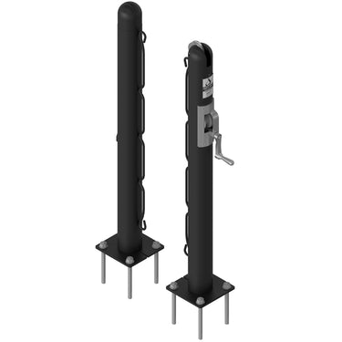 Pickleball Deluxe Club Surface Mounted Upright (3 in. Pole) with Internal Winch (Outdoor)
